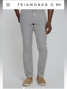7 Diamonds Straight leg Jeans in Light Gray with 5 pockets size 38x34